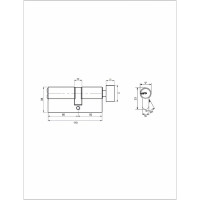 Цилиндровый механизм VETTORE ZN M110 ZC NI 50Tx60, 5 ключей, никель 20514