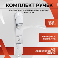 Ручка на планке VETTORE 42.323 AL L CP левая, алюминий, хром 20357