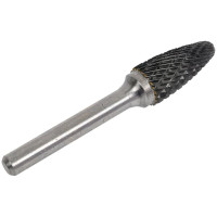 Шарошка коническая скругленная по металлу в пластиковом футляре 12 мм, хв-к 6 мм Rockforce RF-617F1225