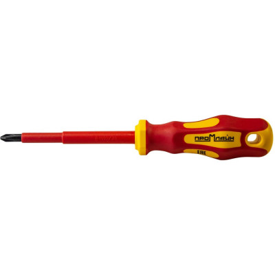 Диэлектрическая крестовая отвёртка Промлайн PH2x100 мм, до 1000 В, CrV, ПЛ02202032_z022