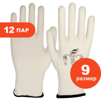 Трикотажные перчатки ARCTICUS белые, полиэстер, без покрытия, 13G, р.9 7220 ARC-912