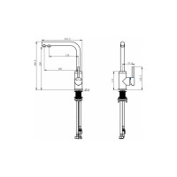 Кухонный смеситель EMAR из нержавеющей стали ЕСВ 7015 Black