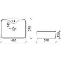 Умывальник чаша Ceramicanova Element накладная, прямоугольная 480x370x130 мм CN6033