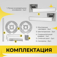 Ручка на раздельном тонком цинковом основании ABRISS R21.120 CP/WH (хром/белая вставка) 30052