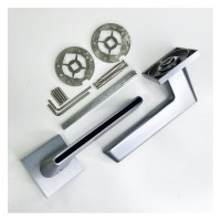 Ручка на раздельном цинковом тонком основании ABRISS R21.190 MCP/BL (матовый хром/черная вставка) 30068