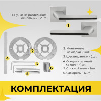 Ручка на раздельном цинковом тонком основании ABRISS R21.190 MCP/BL (матовый хром/черная вставка) 30068
