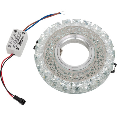 Встраиваемый светильник De Fran SMD/MR16 4000K хром прозрачный+кристаллы SMD 3Вт, FT 948 CHWH