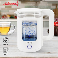 Электрический стеклянный чайник Atlanta ATH-2474 white