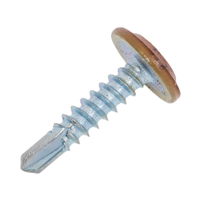 Саморез Daxmer с прессшайбой ПШС 4,2x19 сверло Темный дуб 500 шт 00000346317