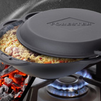 Чугунный казан-вок с крышкой-сковородой Forester 5 л CI-01V