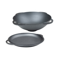 Чугунный казан-вок с крышкой-сковородой Forester 5 л CI-01V