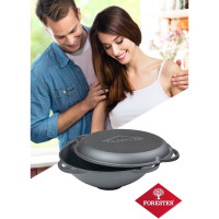 Чугунный казан-вок с крышкой-сковородой Forester 5 л CI-01V