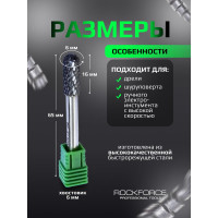 Шарошка цилиндрическая скругленная по металлу Rockforce RF-617C0616 RF-617C0616(49327)