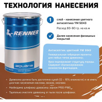 Цветная пропитка-антисептик RENNER YM S043 R332 5 кг 5-332