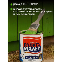 Краска быстросохнущая, атмосферостойкая Радугамалер ГОСТ ПФ-115 парижская зелень 1,9 кг 4650001273284