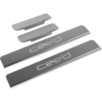 Накладки на пороги Rival для Kia Ceed 2012-2015 2015-н.в, нерж. сталь, 4 шт. NP.2804.3