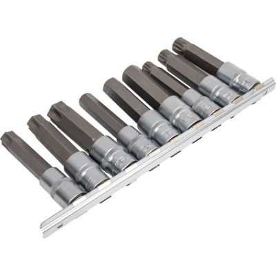 Набор головок-бит разнопрофильных Spline-Torx-Hex 9 шт на планке ROCKFORCE RF-40919L  RF-40919L(46643)