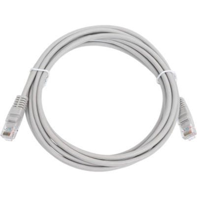 Шнур U/UTP NETLAN 4 пары, Кат.5e, PVC, серый, 3м, 10шт. EC-PC4UD55B-BC-PVC-030-GY-10