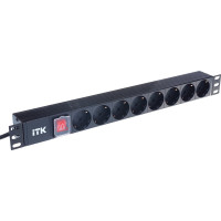 Блок розеток ITK 8 мест PDU 1U шнур 2м PH12-8D1-P