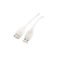 Кабель-удлинитель Cablexpert USB2.0 Pro, AM/AF, 4,5м, экран, прозрачный CCF-USB2-AMAF-TR-15