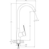 Смеситель для кухни RUSH Devon с высоким поворотным изливом, хром DE7535-22