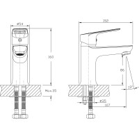 Смеситель для умывальника RUSH Edge хром ED7735-11