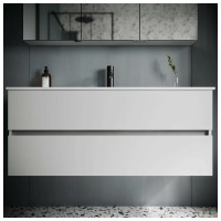 Подвесная тумба Sancos Urban 1190x450x550, c двумя ящиками оснащенными доводчиками, белый глянец, арт. UR120-2W