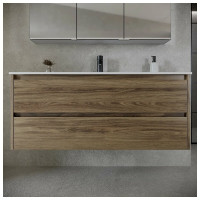 Подвесная тумба Sancos Libra 1190x450x500, c двумя ящиками оснащенными доводчиками, дуб чарльстон, арт. LB120-1ECH