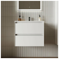 Подвесная тумба Sancos Cento 590x450x500, c двумя ящиками оснащенными доводчиками,белый глянец, арт. CN60W