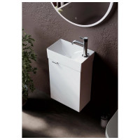 Подвесная тумба Sancos Mini 355x205x500, с распашной дверцей, внутри 1 полка, белый глянец, арт. MN35WR