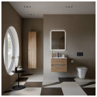 Подвесная тумба Sancos Urban 1190x450x550, c двумя ящиками оснащенными доводчиками, дуб галифакс натуральный, арт. UR120-1EG