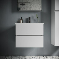 Подвесная тумба Sancos Urban 590x450x550, c двумя ящиками оснащенными доводчиками, белый глянец, арт. UR60W