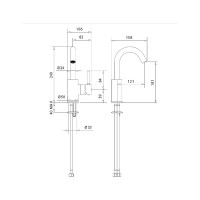 Смеситель для раковины Migliore FORTIS ручка сбоку, излив изогнут, донный клапан "click-c, черный матовый 31542