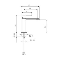 Смеситель для раковины Migliore KVANT плоский излив, CLICK-CLACK в комплекте, черный матовый 30434