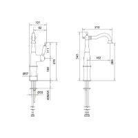 Смеситель для раковины Migliore OXFORD высокий, ручка белая, бронза 19093