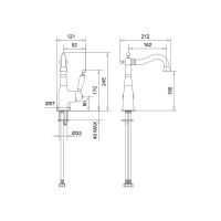 Смеситель для раковины Migliore OXFORD ручка белая, бронза 19094