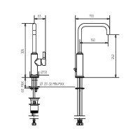 Смеситель для раковины Migliore SIRIUS (без слива), золото 28174
