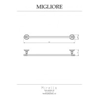 Полотенцедержатель Migliore MIRELLA L62 см, золото 17331