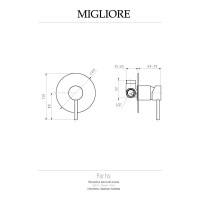 Смеситель Migliore FORTIS скрытого монтажа, золото 31551