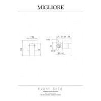 Смеситель Migliore KVANT GOLD скрытого монтажа, золото 25400