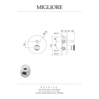 Смеситель Migliore REVERSA скрытого монтажа, 2-х позиционный, с девиатором, хром 28191