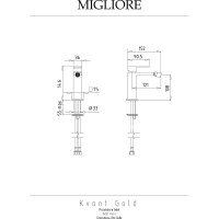Смеситель для биде Migliore KVANT GOLD плоский излив, золото 25398