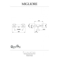 Смеситель для душа Migliore PRINCETON внешний, выход М1/2", хром 19358