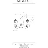 Смеситель для раковины Migliore PRESTIGE CRYSTAL на 3 отв., бронза 30859
