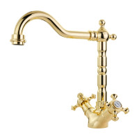 Смеситель для раковины Migliore PRESTIGE излив "змейка", донный клапан "click-clack", золото 31616