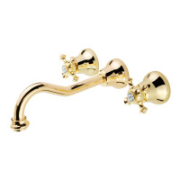 Смеситель для раковины Migliore PRESTIGE скрытого монтажа настенный, донный клапан "click-clack", золото 31622