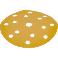 Диск абразивный с липучкой Sandpaper (yellow) 150 мм, 15 отверстий, P320, 5 шт BRUSHTEX 150Y15-320