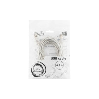 Кабель-удлинитель Cablexpert USB2.0 Pro, AM/AF, 4,5м, экран, прозрачный CCF-USB2-AMAF-TR-15