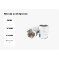 Головка шестигранная (33 мм; 3/4") Forsage F-56533(9787)