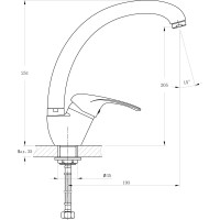 Смеситель для кухни RUSH Corsica с высоким поворотным изливом, хром CO4240-22